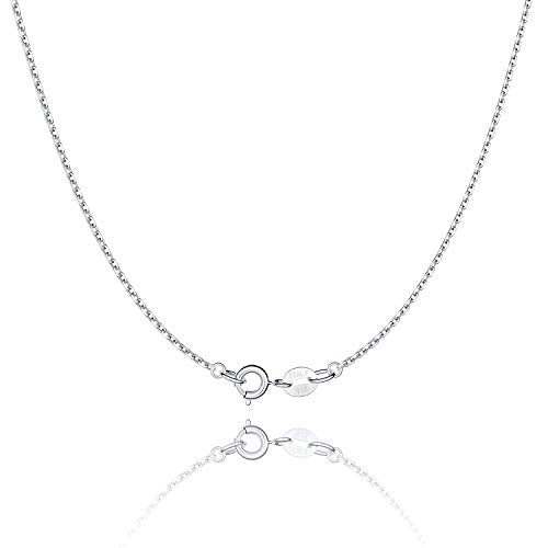 Jewlpire 925 Sterling Silver Chain Necklace Chain for Women 1.1mm Cable Chains Necklace Upgraded Spring-Ring Clasp - Thin & Sturdy Women's Chains Necklaces 14 16 18 20 22 24 Inch - color: 925 Sterling Silver, size: 16 Inch