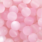 25pcs Resin Transparent Frosted Beads 16mm Cat Eye Circular Rubber Bead Spacer Bead DIY Making Friendship Bracelet Phone Chain Keychain Pen Beads Accessories (Pink) - color: Pink