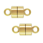 2 Sets Adabele Real Yellow Gold Plated Sterling Silver Small Strong Magnetic Clasp Findings for Necklace Bracelet Anklet DIY Jewelry Making SS488-2