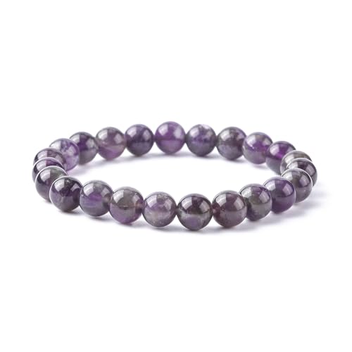 1Pcs Gemstone Bracelets, Amethyst Bracelets Ornament Adjustable Bracelets for Women DIY Necklace Bracelet Earring Jewelry Craft Making, about 5.2cm inner diameter, Bead: 8mm in diameter