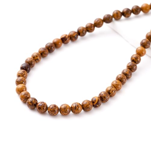 6mm 60pcs DIY Natural Golden Pietersite Stone Beads Round Healing Crystal Gemstone Loose Beads for Jewelry Making Handmade Bracelet Necklace - color: Golden Pietersite, size: 6mm