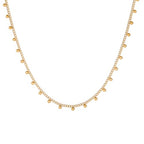 Gold Chain Necklace for Women 18K Gold Plated Dainty Star Cross Heart Cuabn Choker Chains Stainless Steel Trendy Jewelry Christmas Gifts - color: Cuban Ball Drop