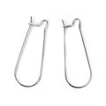 JGFinds Stainless Steel Ear Wire Hooks, 48 Pack Earring Findings, Secure Lock Kidney Wires - Teardrop Dangle 1 1/4 Inch - size: 1 1/4 Inch Long