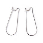 JGFinds Stainless Steel Ear Wire Hooks, 48 Pack Earring Findings, Secure Lock Kidney Wires - Teardrop Dangle 1 1/4 Inch - size: 1 1/4 Inch Long