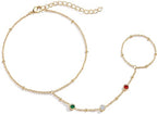 Gold Bracelets Set for Women Stack, Chunky Thick Bracelets Stack for Women Trendy, Simple Dainty Thin Gold Plated Cuff Stackable Bracelets With Beaded Cuban Paperclip Snake Rope Bangle Hand Chain Jewelry - style: Style 12-gold
