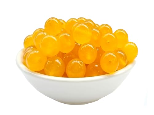 Stone Beads 6mm 140pcs Yellow Chalcedony Beads Round Loose Gemstones Beads for Bracelet Necklace Jewelry Making (6mm, 60632 Yellow Chalcedony) - color: Yellow Chalcedony Beads, size: 6mm