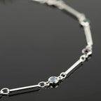 UMAOKANG 5 Meters Mixed Color Crystal Jewelry Chains Bulk Silver Plated Brass Paperclip Necklace Chain for Women Jewelry DIY Supplies Findings - color: Silver Paperclip Crystal
