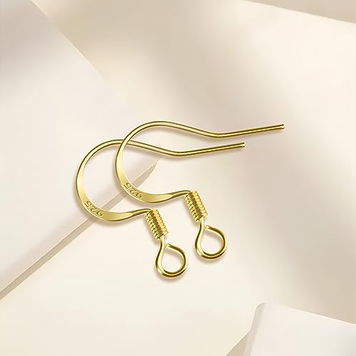 200 PCS 14K Gold Tone and Silver Earring Hooks 925 Sterling Silver Plated Hypoallergenic Ear Wires Fish Hooks with 100 PCS Clear Silicone Earring Backs and 100PCS Jump Rings for DIY Jewelry Making - color: 14K Gold and Silver