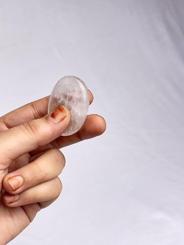 Clear Quartz Worry Stone – Natural Polished Thumb Palm Crystal for Clarity, Healing & Energy Amplification – Pocket Fidget Stone for Meditation & Focus - color: Crystals Quartz