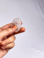 Clear Quartz Worry Stone – Natural Polished Thumb Palm Crystal for Clarity, Healing & Energy Amplification – Pocket Fidget Stone for Meditation & Focus - color: Crystals Quartz