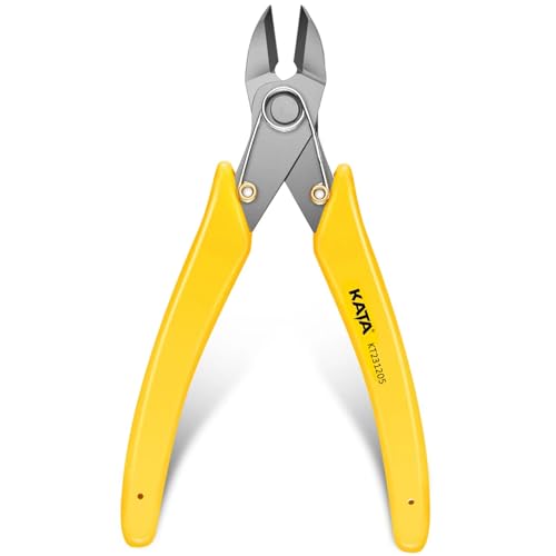 KATA 6 Inch Stainless Steel Wire Cutter, Heavy Duty Side Cutter, Flush Cutters, Micro Cutter Sprue Cutting Pliers for Cutting Electronics, Jewelry Making, Metal Wire, Crafting - color: 6 Inch