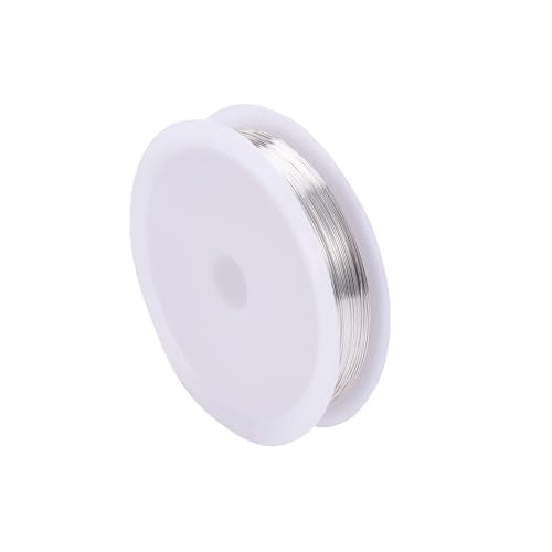 1 Roll 32.8 Feet(10m) 26 Gauge Round Copper Jewelry Bendable Wire Long-Lasting Plated Jewelry Wire Soft Artistic Wires Copper Metal Beading for Jewelry Making Crafts,Silver Color Plated - color: 26 Gauge,Silver Color Plated