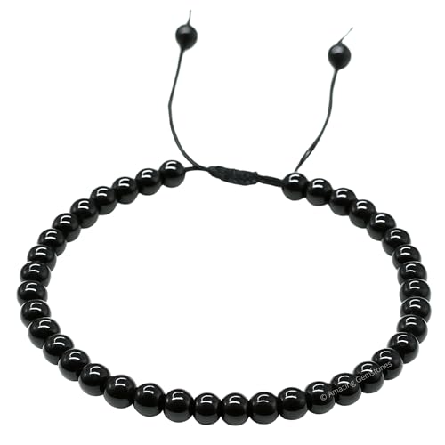 Amazing Gemstone Crystal Anklet Ankle Bracelets for Women - Waterproof Beaded Healing Crystal Anklets, Plus Size Chakra Gemstone Bead Anklet - color: Black Obsidian, style: Plain