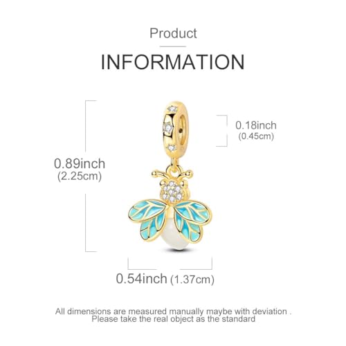 LAZA Charms for Bracelets 925 Sterling Silver Butterfly Summer Travel Ocean Lucky Charm Beads Pendant Jewelry for Women Mom - color: Golden Bees