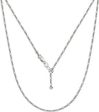 Savlano 925 Sterling Silver Italian Solid 1.6MM Figaro Adjustable Bolo 14-24 Inch Chain Necklace For Women - Made in Italy Comes With a Gift Box - style: Silver