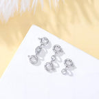 925 Sterling Silver Lobster Clasp for DIY Necklace Bracelet Jewelry Making, Double Spring Clasp with Closed Jump Rings, Necklace Extender Clasp Connector Bracelet Extension (Style 1) - style: Style 1
