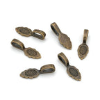 200pcs 26mm Glue On Jewelry Bail Pendant Clasp Antique Bronze 15mm (0.6 Inch) Leaf Flat Pad Base Bulk for DIY Craft Jewelry Making MC-R2 - color: Antique bronze, size: 26mm (1") Leaf- 200pcs