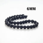 100Pcs Natural Stone Beads 6mm Lava Beads Round Gemstone Loose Beads with Elastic Bracelet String for Bracelets Necklace Jewelry Making - color: Black Lava, size: 6mm