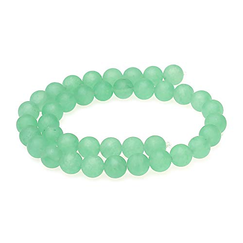 MJDCB Round Matte Frosted Green Jade Loose Beads are Used in Jewelry Design to Make Bracelets and Necklaces (6mm) - color: Matte Green Jade, size: 6mm