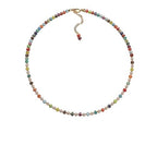 Handmade Natural Gemstone Beaded Necklace for Women, Cultured Freshwater Pearl Choker with Adjustable Extension Chain, Boho Healing Crystal Jewelry Collection - color: g Colorful