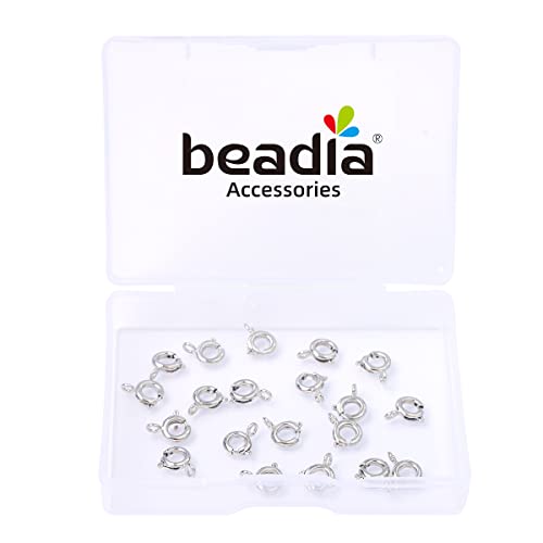 BEADIA Platinum Plated Spring Clasps Non Tarnish 6mm 20pcs for Jewelry Making Findings - color: Spring Clasps Platinum, size: 6mm