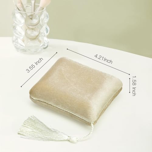 Necklace Boxes, Velvet Small Earring and Necklace Case for Women with Tassel, Empty Long Necklace Pendant Box for Her(Beige) - color: Beige