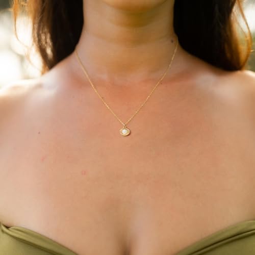Pearl Necklace for Women- 14K Gold-plated/White Gold-plated Dainty Pearl Necklace for Women - color: Gold shell pearl