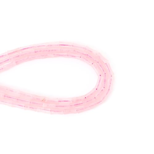 5x12mm Natural Rose Quartz Stone Bamboo Shape Gem Healing Energy Loose Spacer Beads for DIY Necklace Bracelet Earring - color: Rose Quartz