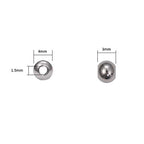 BEADIA Stainless Steel Spacer Beads 4x3mm Round Loose Charm Caps Beads for DIY Jewelry Making 100pcs with 1.5mm Hole - color: 4x3mm 1.5mm