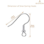 BEADNOVA Earring Hooks 300pcs Earring Kits with Rubber Backs Ear Hook for Jewelry Making DIY Earwire Supplies (300pcs Silver Ear Wires and 300 pcs Backs, Total 600pcs) - color: Silver, size: 300pcs
