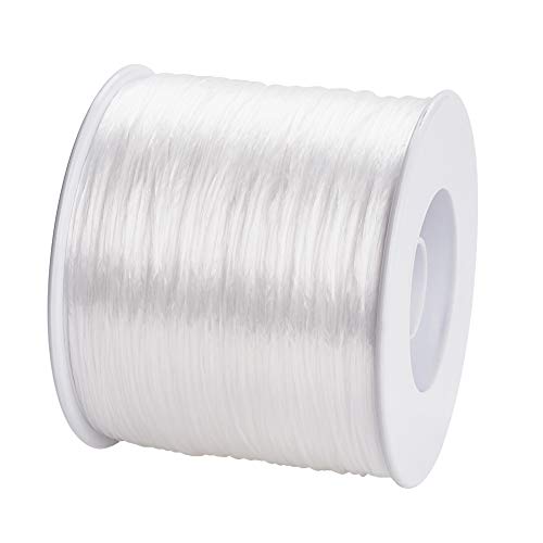 Pandahall 500m/roll Elastic Bracelet String 0.3mm Clear Crystal Stretch Bead Cords for Seed Beads Jewelry Making
