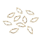 FASHEWELRY Golden Bow Connector Charms Bulk, Christmas Bowknot Link Charms, Infinity Links Geometric Hollow Bezel Pendants for Earring Bracelet Necklace Keychains Jewelry Making - color: Light Gold-Oval