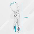 DURATECH 6-1/2Inch Long Nose Locking Pliers, Premium Cr-V Construction, Long Nose Pliers with Wire Cutter for Easy Access to Hard to Reach Areas