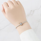 Spacer Stopper Beads for Bracelets & Necklaces, 925 Sterling Silver Beads | Smooth & Pave Cubic Zirconia (White, Blue, 18K Gold Plated) | Anti-Slide Separator Charms S925 Women Jewelry - color: 2Pcs Forever Stopper