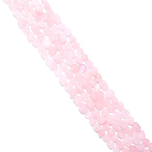 BEADIA Irregular Natural Rose Quartz Crystal Stone Loose Semi Gemstone Beads for Jewelry Making 7-10mm 38cm - color: Rose Quartz Crystal, size: 7-10mm 38cm
