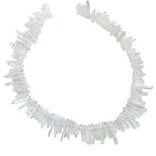 rockcloud Natural Rock Crystal Points Titanium Coated Clear Quartz Sticks Spikes Top Drilled 15 inch Strand - color: #22-Natural Clear Quartz(Small)