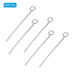PATIKIL 200Pcs 304 Stainless Steel Jewelry Eye Pins 26mm 22 Gauge Silver Open Eye Pins for Jewelry Making DIY Craft Necklaces Bracelets Earrings - color: Silver, size: 26mm