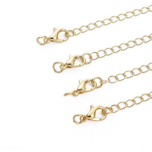 BEADIA 14K Gold Plated Extender Chains 75mm 20pcs Star Extension Tail Chains for Jewelry Making Findings - color: Star
