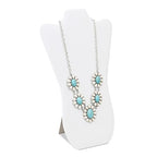 MOOCA White Faux Leather MDF Wood Jewelry and Necklace Easel Display Stand, Set of 12 - color: White Faux Leather, 12 pcs