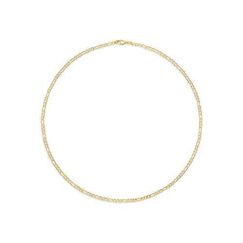 Amazon Essentials 14k Gold or Sterling Silver Plated Figaro Chain Necklace - color: Yellow Gold, size: 20", style: 4 mm