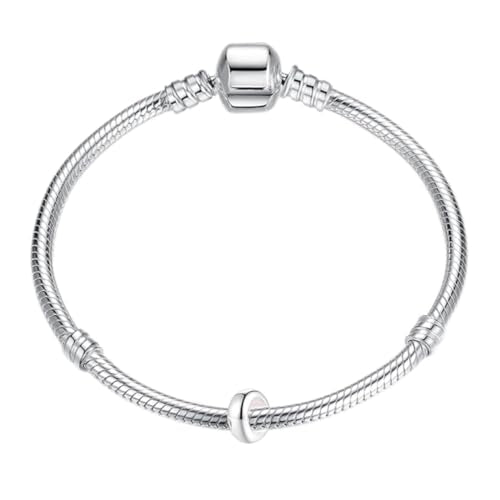 Clip Stopper Charms Sterling Silver Rondelle Spacer Bead for Bracelets (Silver) - color: Silver