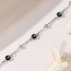 HPQQ Anklet Bracelet for Women 925 Sterling Silver Natural Stone Chain Bead Ankle Bracelet Beach Summer Fine Jewelry Mothers Day Birthday Gifts for Women Mom Wife - color: Bracelet-7"-9"-Black Onyx