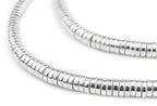 The Bead Chest Shiny Silver Snake Disk Beads 6mm, Full Strand of Quality Metal Spacers for DIY Jewelry Design - color: White,Silver