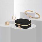 Teamoy Mini Jewelry Travel Case, Storage Organizer Bag for Earrings, Necklace, Rings, Black - color: Black