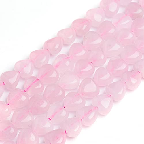 Fashewelry 98pcs Natural Rose Quartz Heart Beads Energy Healing Chakra Stone Loose Beads Polished Crystal Gemstone Spacer Beads for Earring Bracelet Necklace Jewelry Making, 7.2-9x8.3-8.7mm - color: Rose Quartz, 7.2-9x8.3-8.7mm