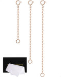 Rose Gold Necklace Extender Rose Gold, 925 Sterling Silver Necklace Extender Chain Bracelet Anklet Jewelry Extension for Women, 3 Piece Set (2, 3, 4 Inches) - color: RoseGold, size: 2 3 4 inch