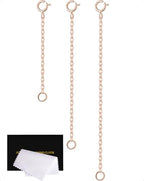 Rose Gold Necklace Extender Rose Gold, 925 Sterling Silver Necklace Extender Chain Bracelet Anklet Jewelry Extension for Women, 3 Piece Set (2, 3, 4 Inches) - color: RoseGold, size: 2 3 4 inch