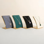 GemeShou Black Necklace display stand, Velvet Jewelry necklace display holder for selling, small metal earring neck storage organizer, online jewelry photography props【Black】 - color: black