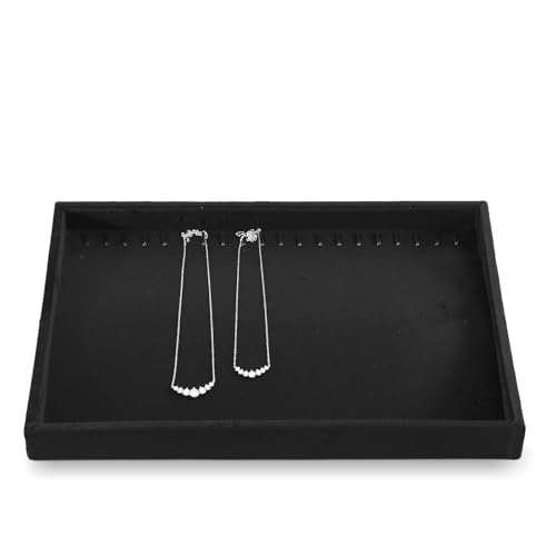 Necklace Holder Organizer, Velvet Jewelry Trays,Premium Necklace Case,Luxury Jewelry Displays,Black Bracelet Organizer - color: Black, size: Necklace Tray