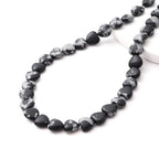 10mm Natural Snowflake Stone Beads Heart Shape DIY Loose Gemstone Energy Healing Crystal Charms for Jewelry Making Handmade - color: Snowflake